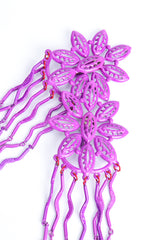 Vintage Yohai Purple Flower Fringe Earring close up at Recess Los Angeles