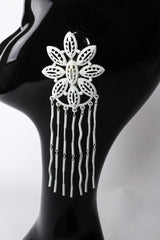 Vintage Yohai White Flower Fringe Earring on Mannequin at Recess Los Angeles