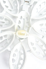 Vintage Yohai White Flower Fringe Earring signature cartouche at Recess Los Angeles