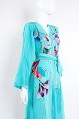 Vintage Yolanda Lorente Floral Hand Painted Silk Kimono Duster on Mannequin angle crop @ Recess LA