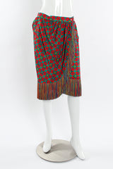 Vintage Yves Saint Laurent 1990 A/W Geo Rainbow Fringe Skirt mannequin front @ Recess LA