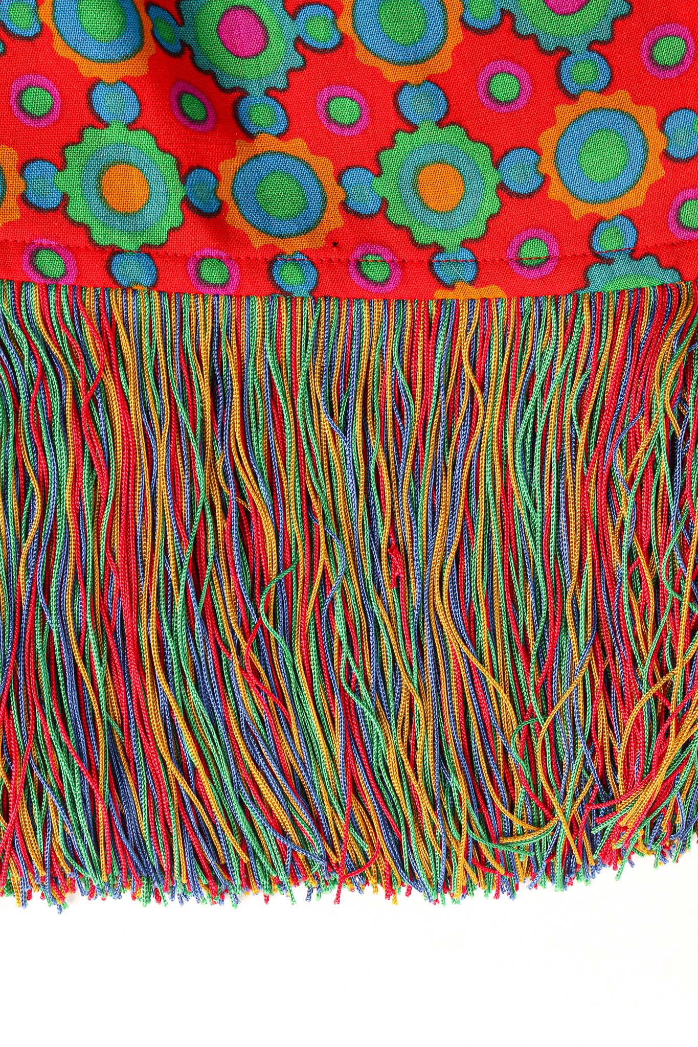 Vintage Yves Saint Laurent 1990 A/W Geo Rainbow Fringe Skirt fringe close @ Recess LA