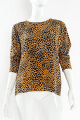 Vintage Yves Saint Laurent Cheetah Print Silk Top mannequin front close @ Recess LA