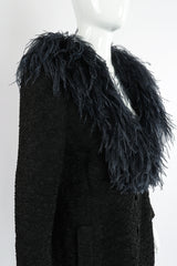 Vintage Yves Saint Laurent YSL Ostrich Feather Crinkle Coat on Mannequin angle at Recess LA