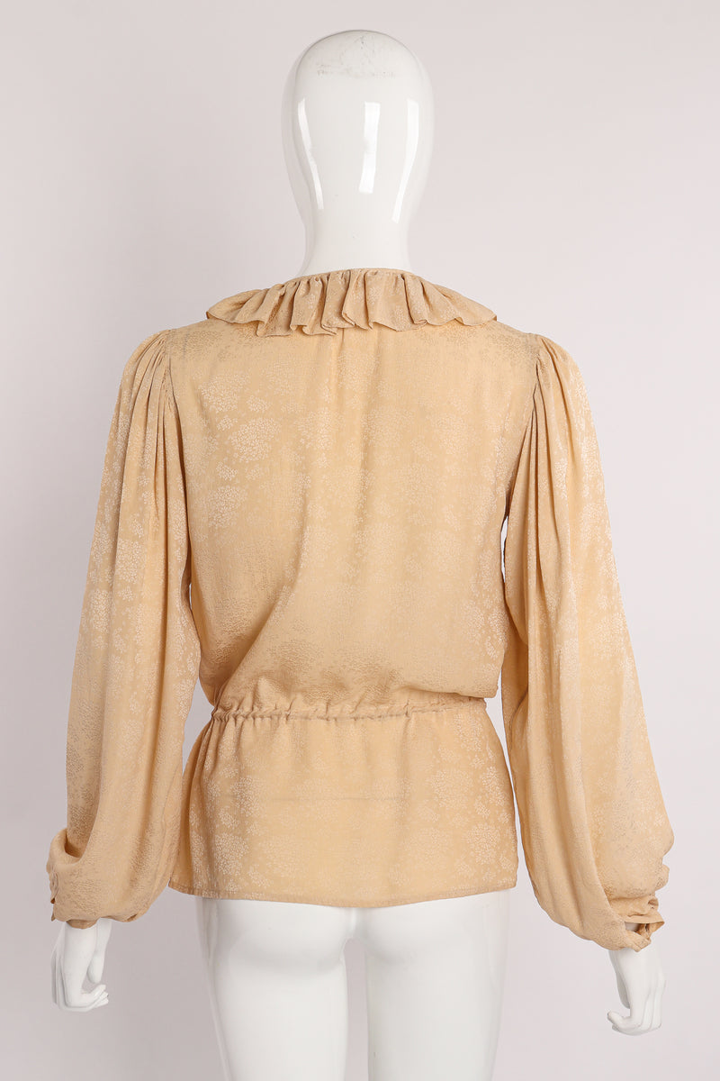 Vintage Yves Saint Laurent YSL Silk Peasant Blouse on Mannequin back at Recess Los Angeles