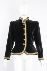 Vintage YSL Yves Saint Laurent Velvet Jacket Set Russian on mannequin front at Recess LA