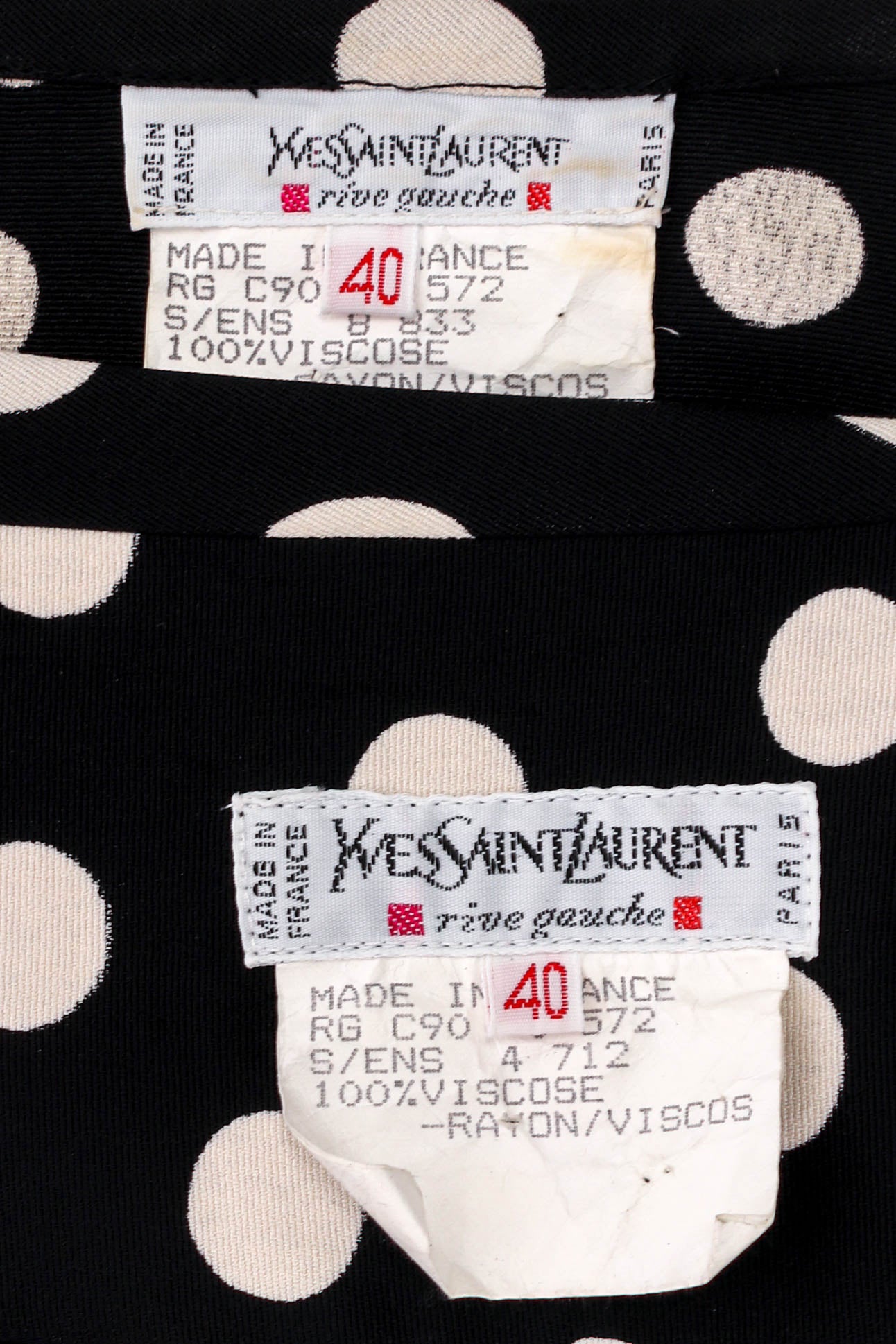 Vintage 1981 S/S YSL Polka Dot Shift Set tags @ Recess LA