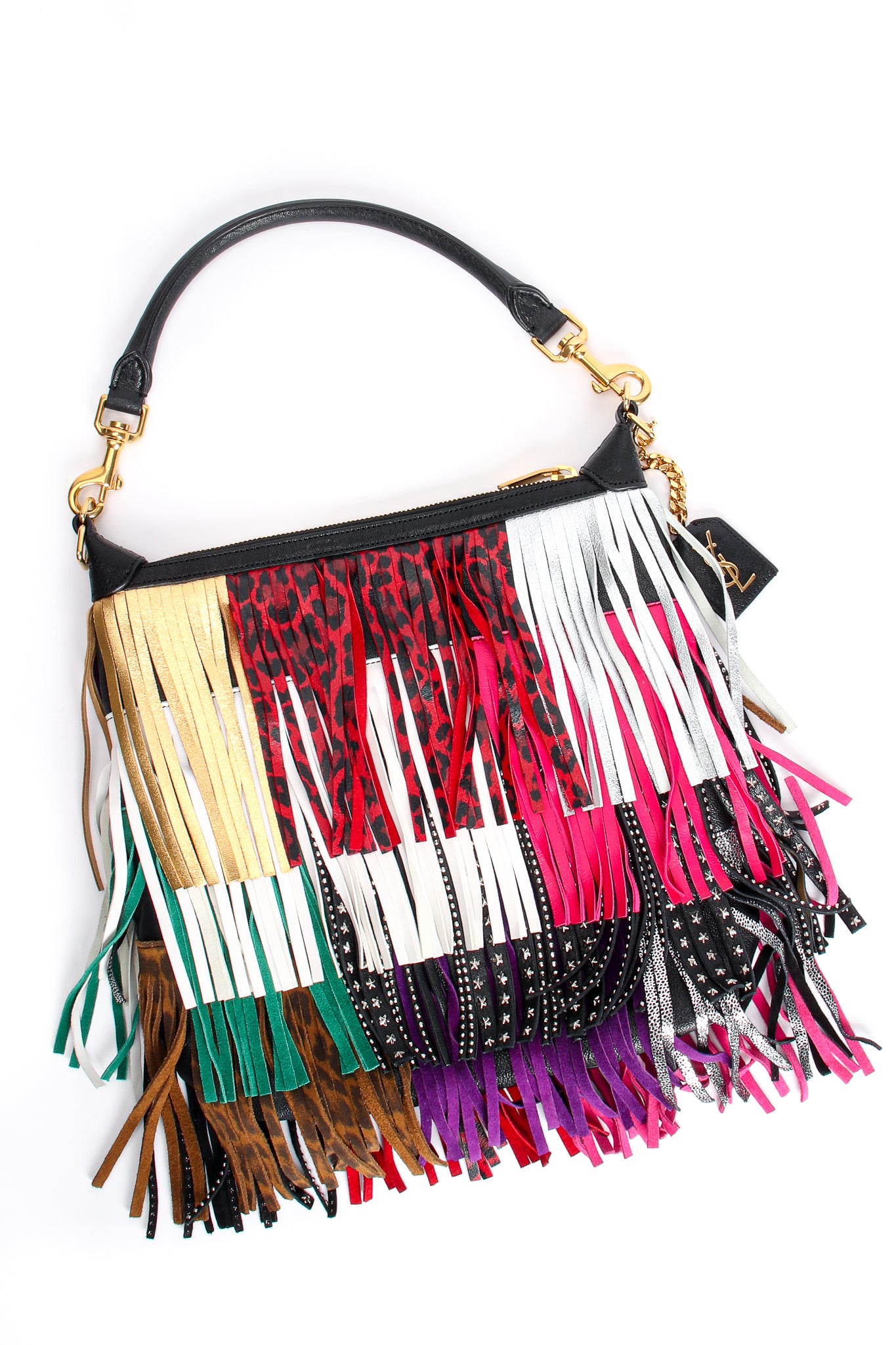 Vintage YSL Yves Saint Laurent Small Emmanuelle Mix Fringe Crossbody Bag at Recess Los Angeles