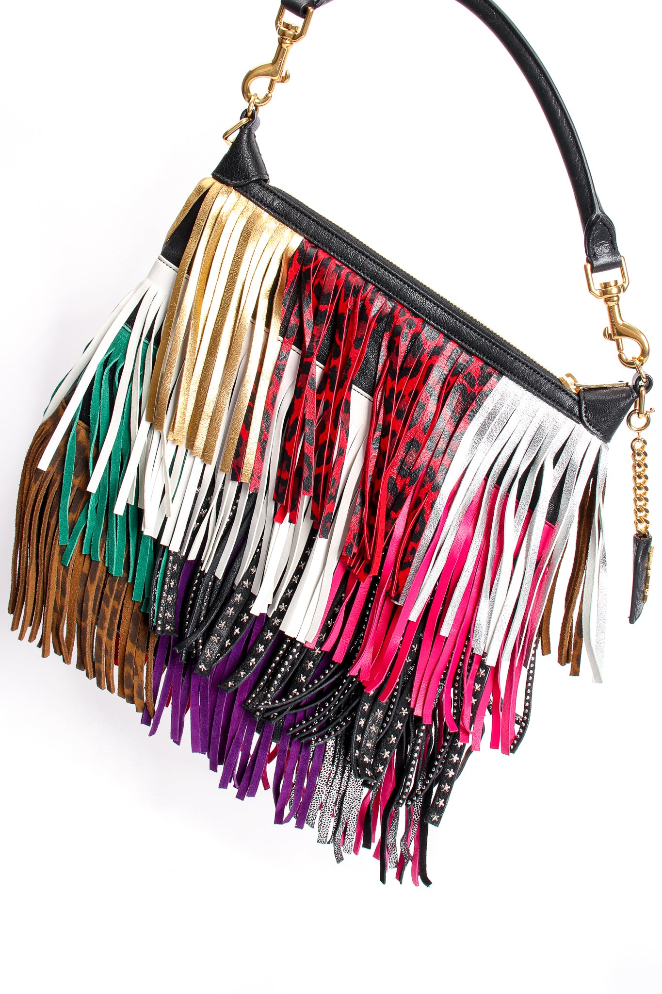 Vintage YSL Yves Saint Laurent Small Emmanuelle Mix Fringe Crossbody Bag at Recess LA