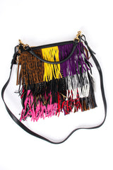 Vintage YSL Yves Saint Laurent Small Emmanuelle Mix Fringe Crossbody Bag at Recess Los Angeles