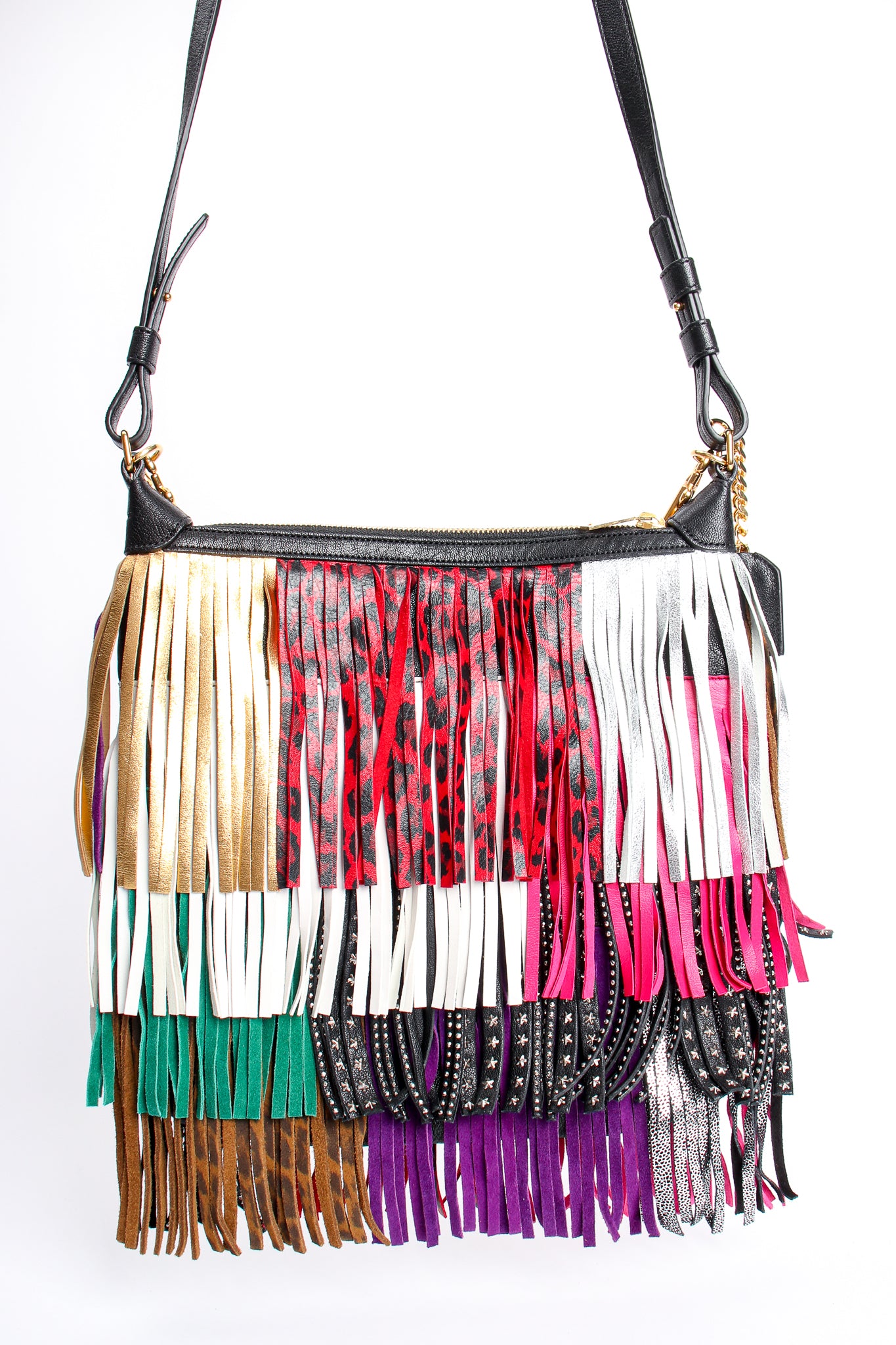 Vintage YSL Yves Saint Laurent Small Emmanuelle Mix Fringe Crossbody Bag at Recess Los Angeles