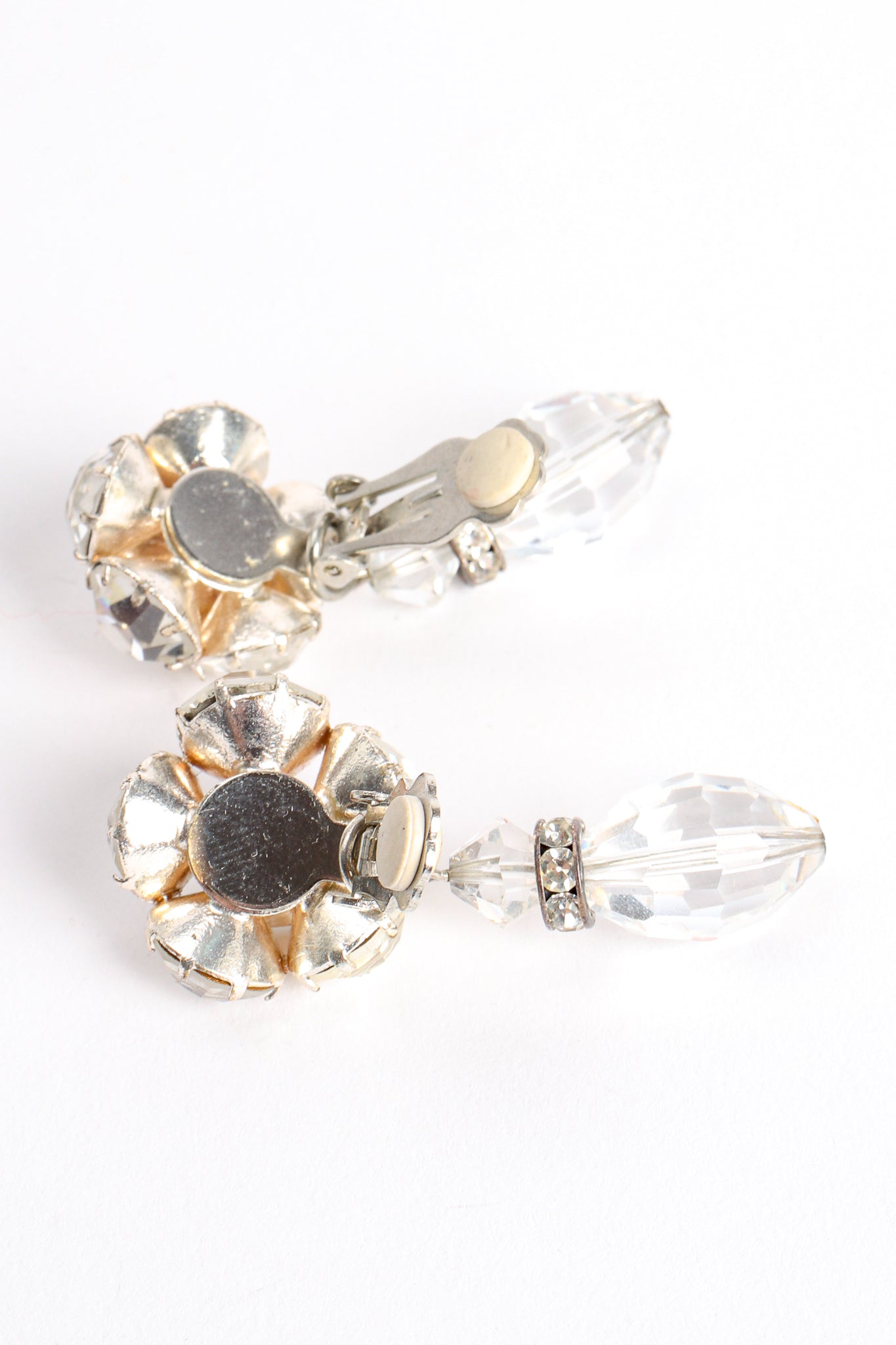 Vintage Crystal Cluster Drop Earrings Clip back at Recess Los Angeles