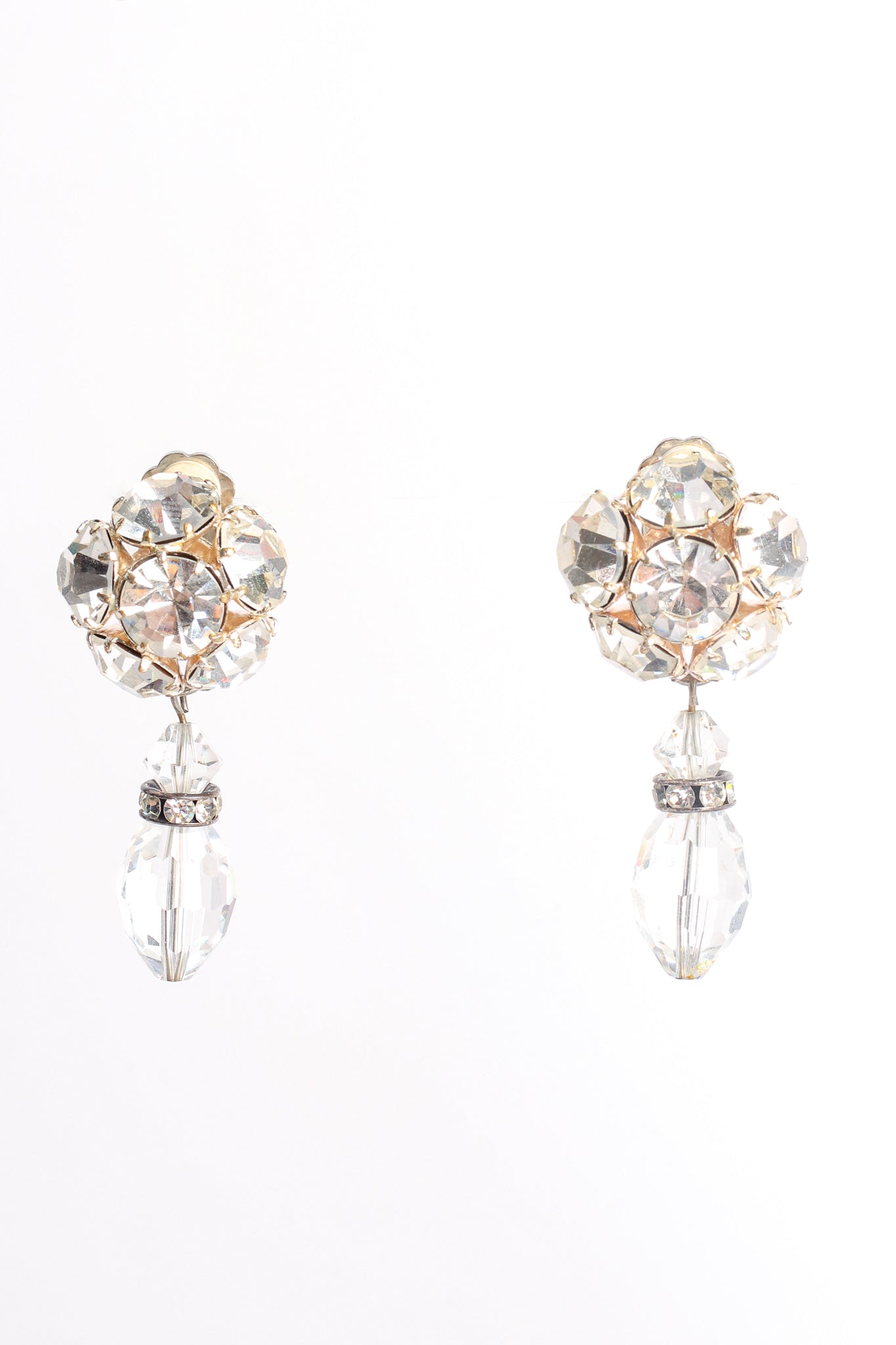 Vintage Crystal Cluster Drop Earrings at Recess Los Angeles