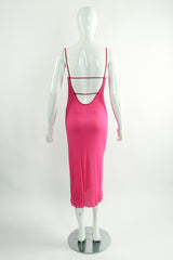 Vintage Zandra Rhodes Painted Seashell Blouson Chiffon Dress Slip on Mannequin Back  at Recess LA