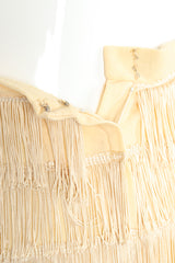 Vintage Zolot Wedding Bridal Ecru Fringed Pant Set zipper detail at Recess LA