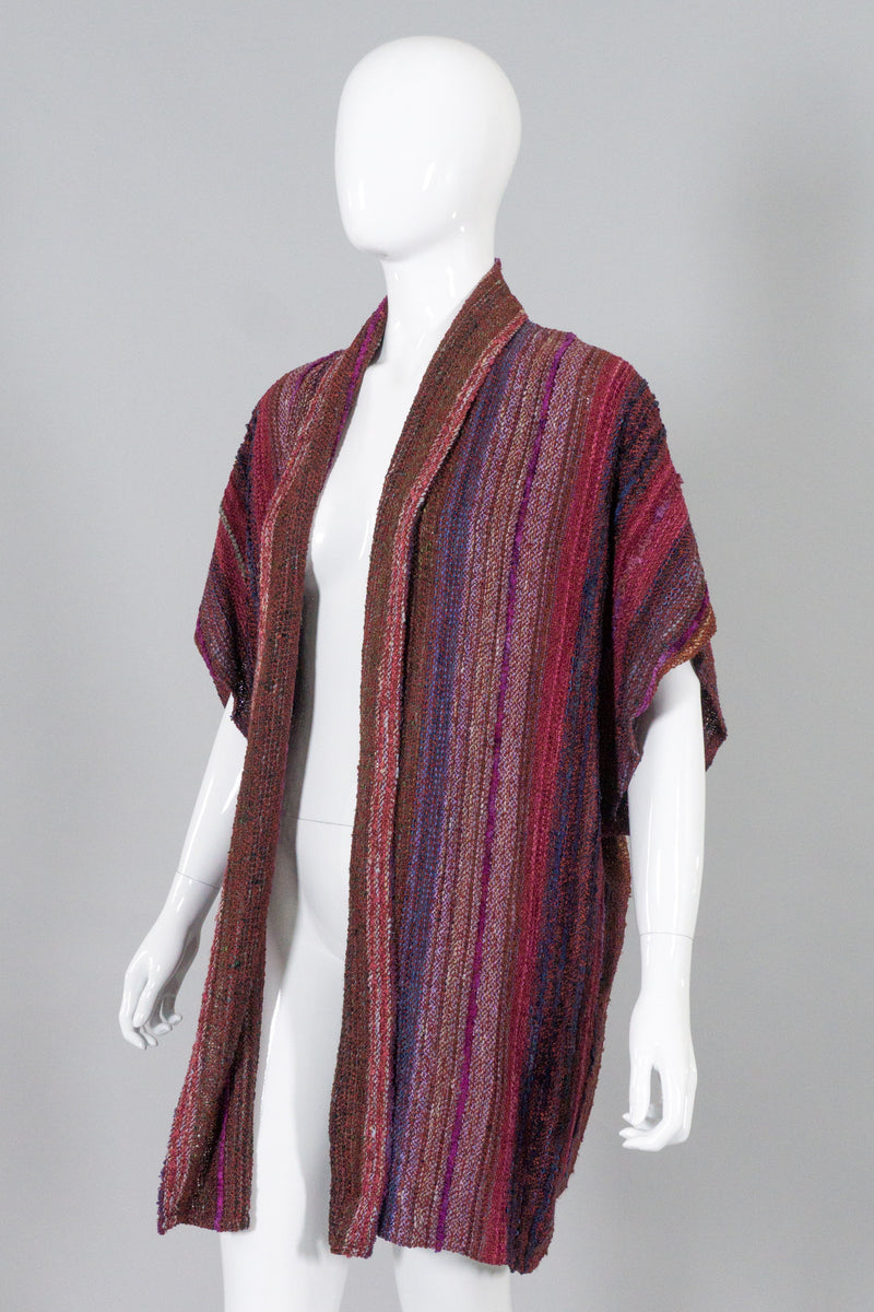 Zonda Nellis Striped Woven Kimono Sweater Vest