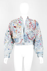 Tony Alamo Rare Embellished Jeweled Crop Denim Jacket