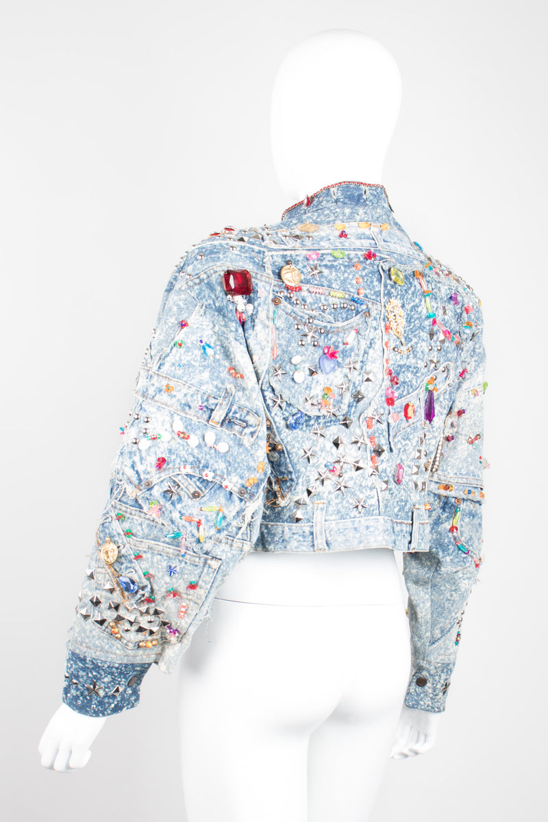 Tony Alamo Rare Embellished Jeweled Crop Denim Jacket