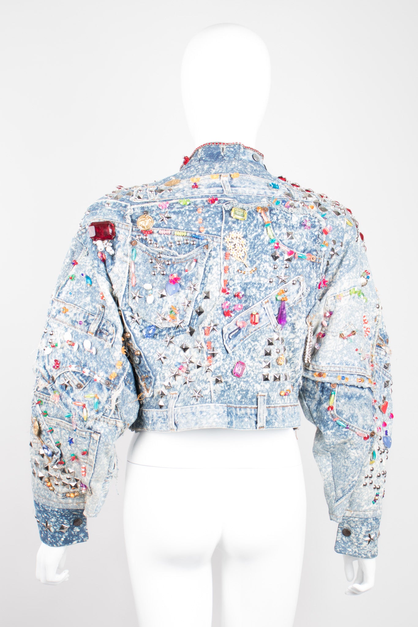 Tony Alamo Rare Embellished Jeweled Crop Denim Jacket