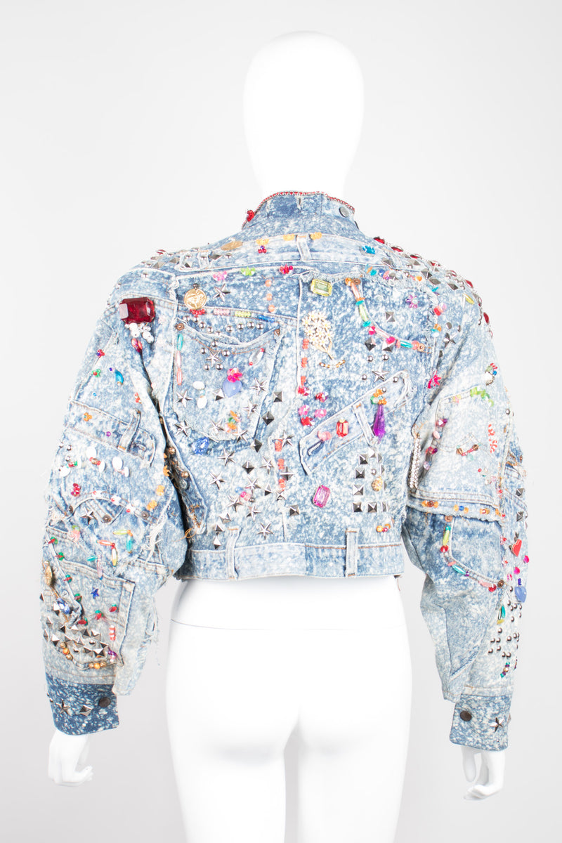 Tony Alamo Rare Embellished Jeweled Crop Denim Jacket