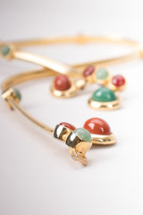 Judith Leiber Hanging Gemstone Teardrop Stretch Belt