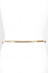 Judith Leiber Hanging Gemstone Teardrop Stretch Belt