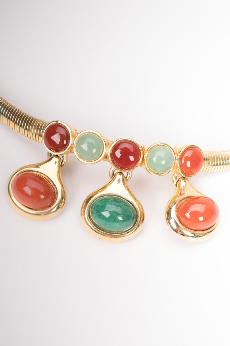 Judith Leiber Hanging Gemstone Teardrop Stretch Belt