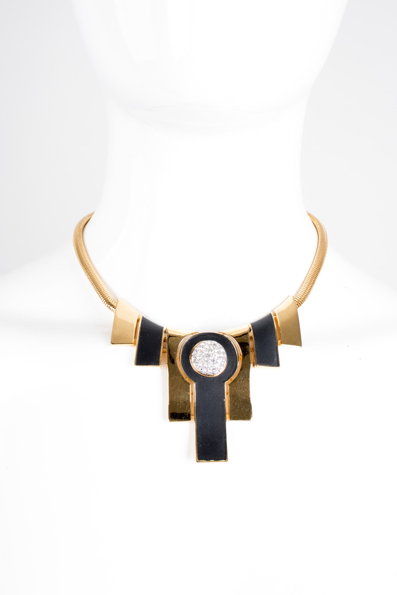 Trifari Art Deco Geometric Empire Collar Necklace