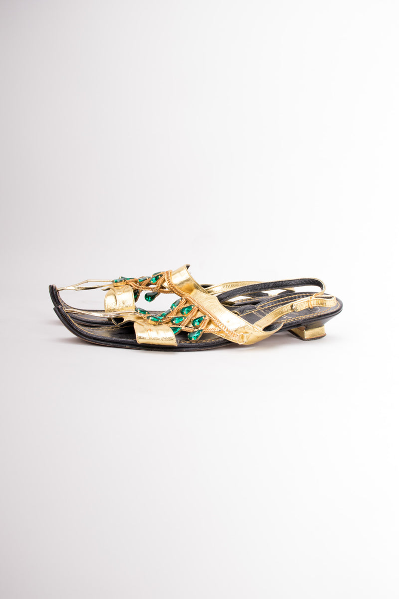 Bandolinos Vintage Jeweled Moroccan Babouche Slingback Sandals