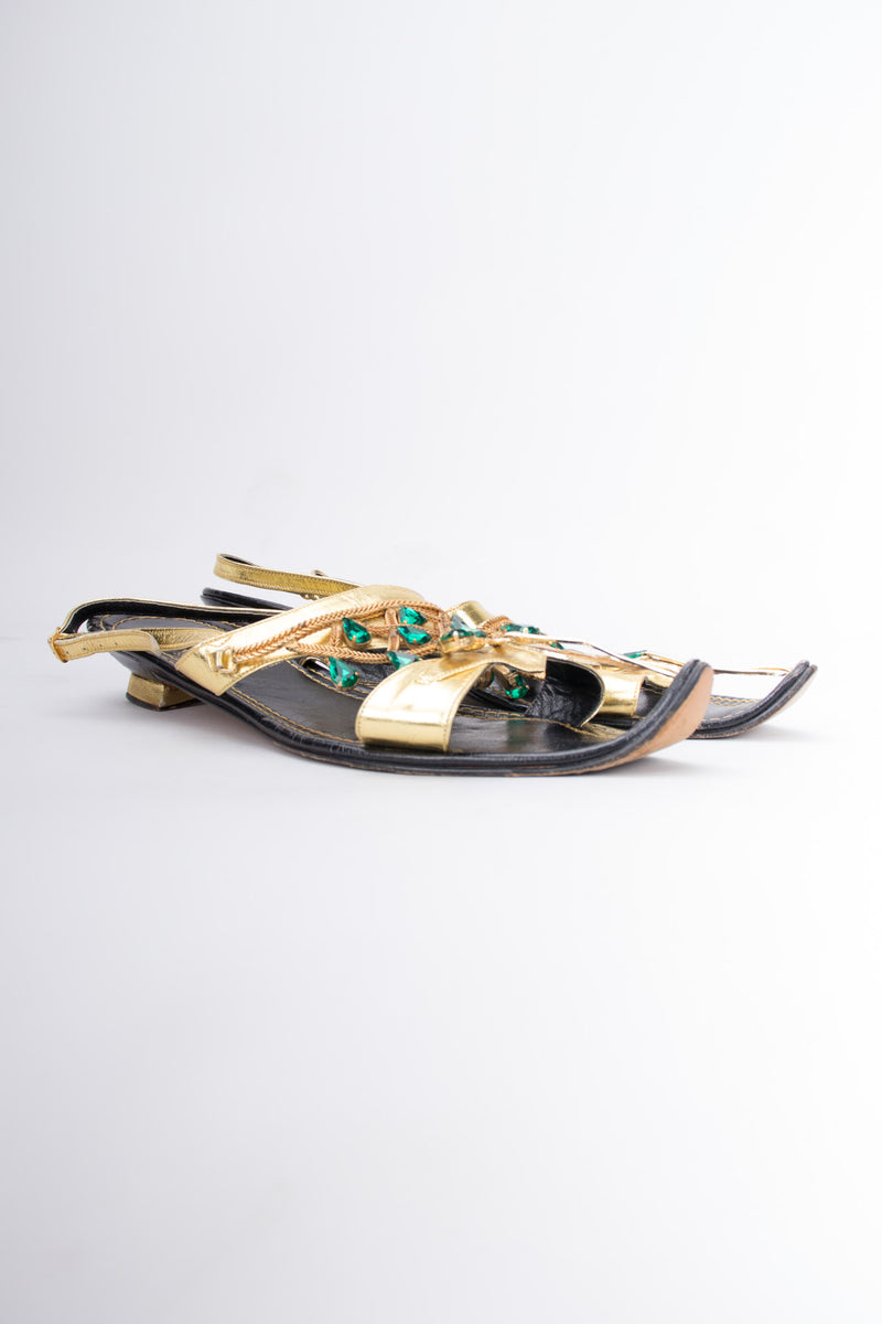 Bandolinos Vintage Jeweled Moroccan Babouche Slingback Sandals