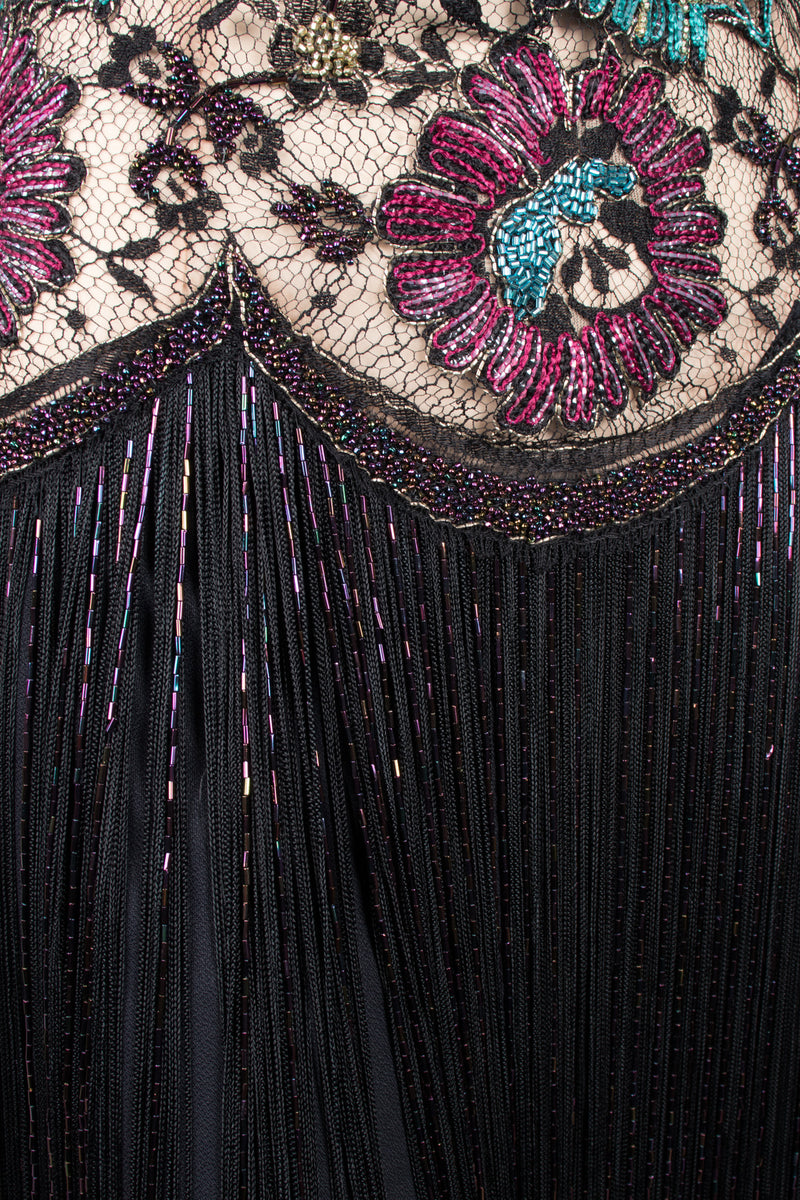 Vintage Victorian Embellished Lace Lampshade Fringe Skirt