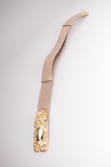 Judith Leiber Scrolled Statement Baroque Buckle Lizard Belt