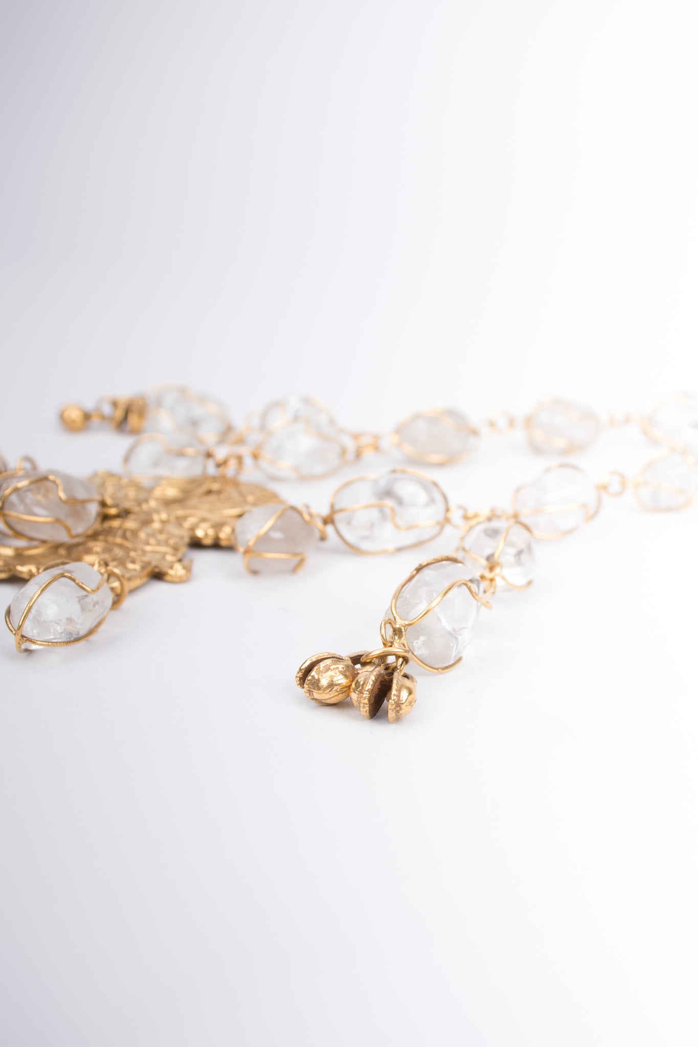 Accessocraft Byzantine Quartz Drop Plate Necklace