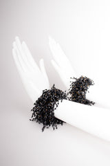 Vintage Beaded Fringe Sea Urchin Expansion Bracelet Cuff