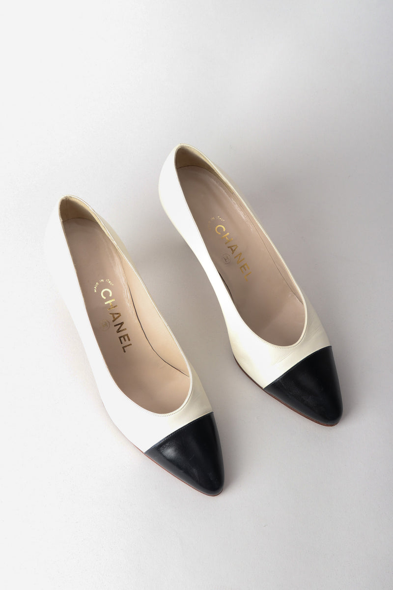 Chanel Classic Low Cap Toe Pumps