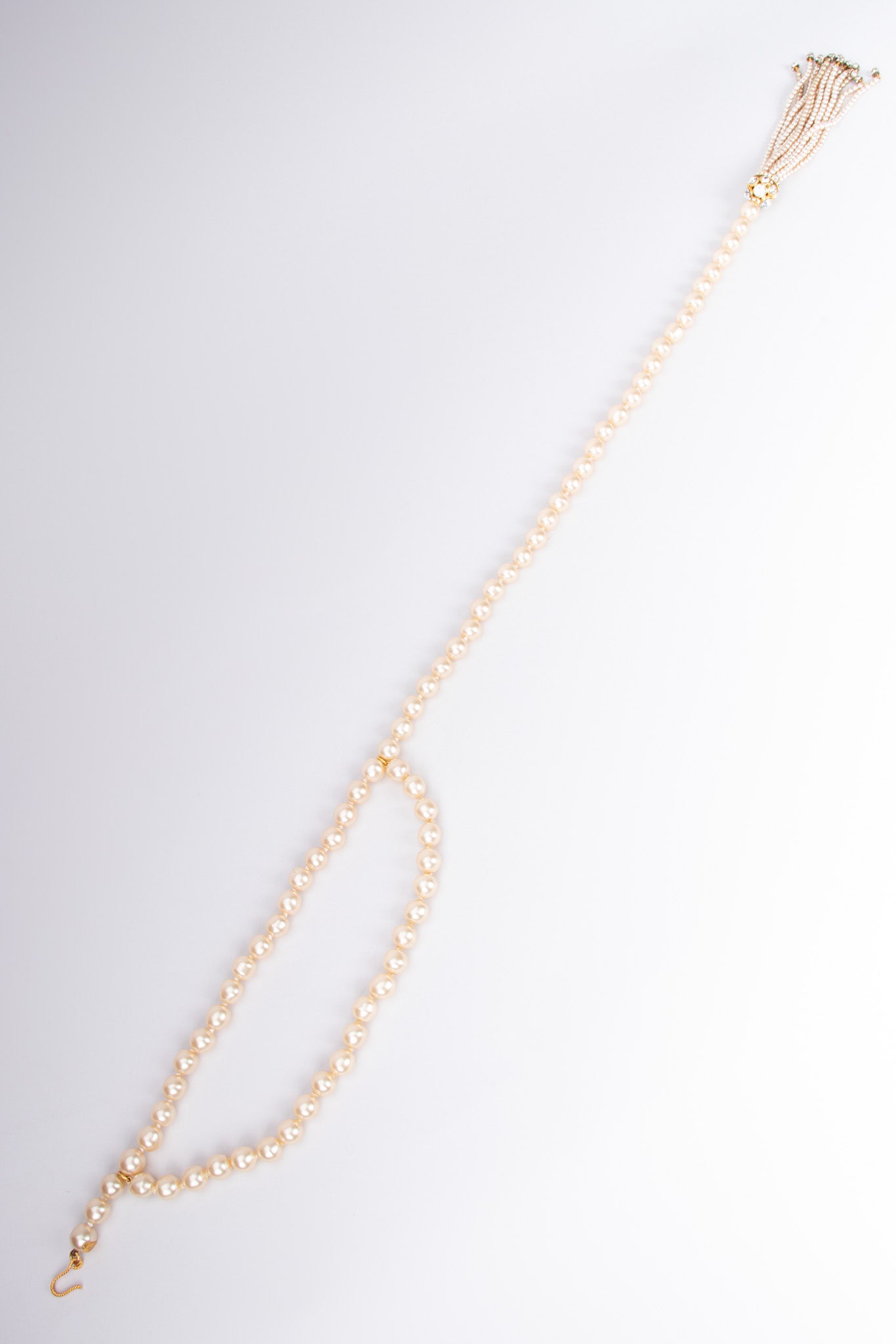 Chanel Signature Pearl Tassel Belt Necklace