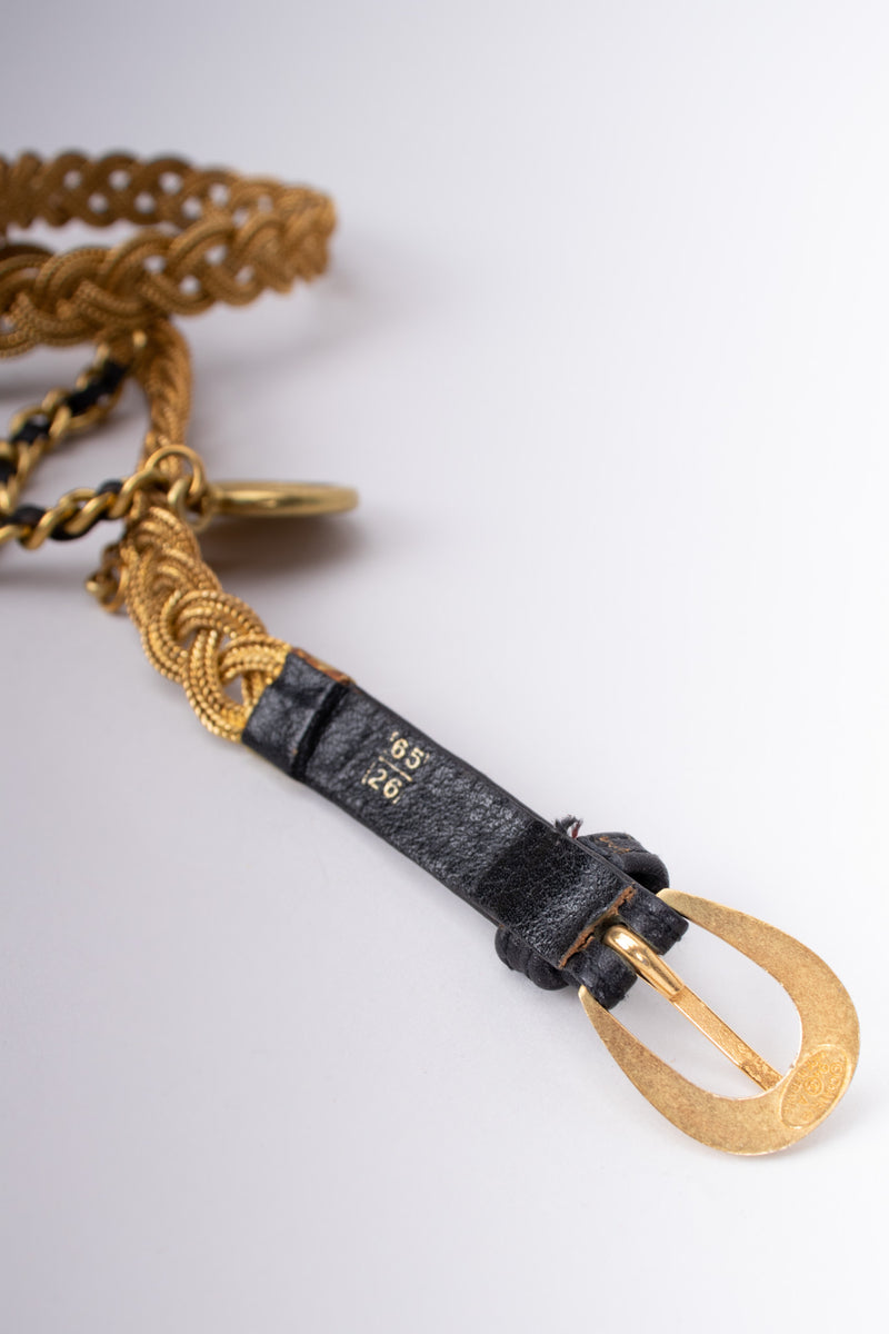 Chanel Thin Braided Leather Chain Charm Belt