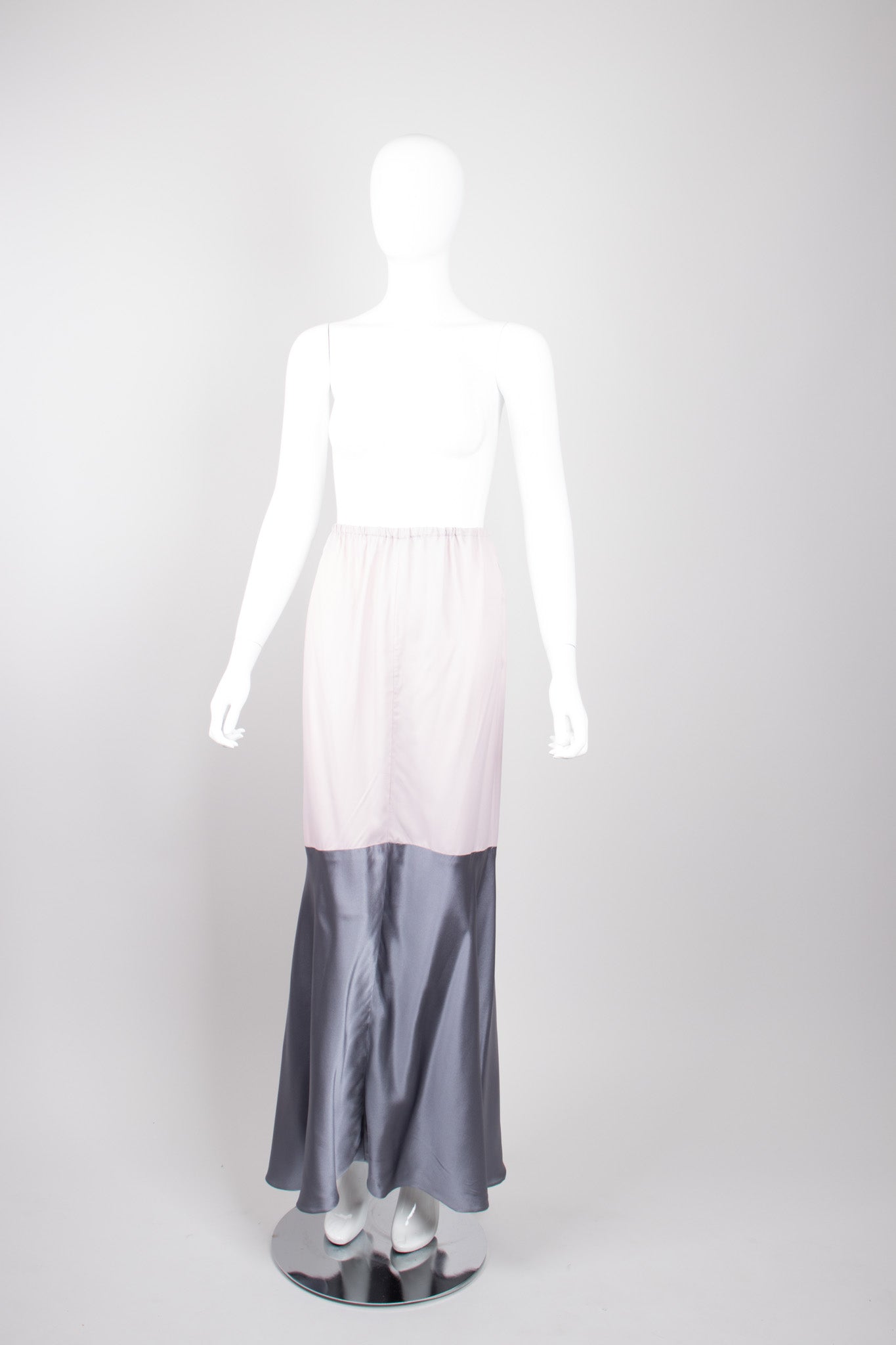 Pauline Trigere Vintage Layered Misty Silk Charmeuse Belted Dress