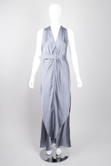 Pauline Trigere Vintage Layered Misty Silk Charmeuse Belted Dress