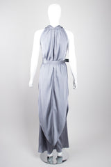 Pauline Trigere Vintage Layered Misty Silk Charmeuse Belted Dress