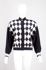 Ellen Tracy Silk Checker Gucci Bomber Jacket