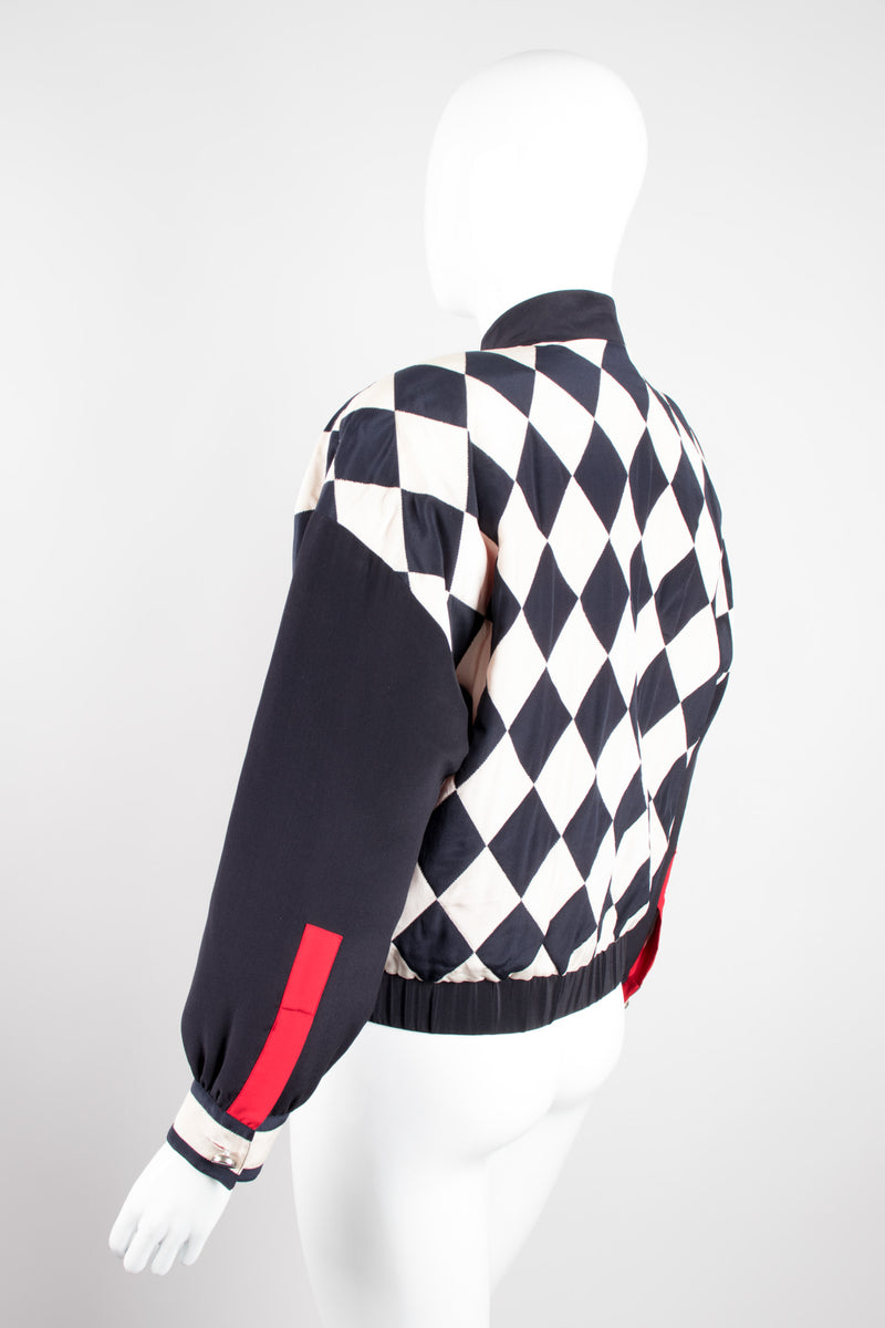 Ellen Tracy Silk Checker Gucci Bomber Jacket