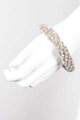 Tricolor Rhinestone Bangle Bracelet Set