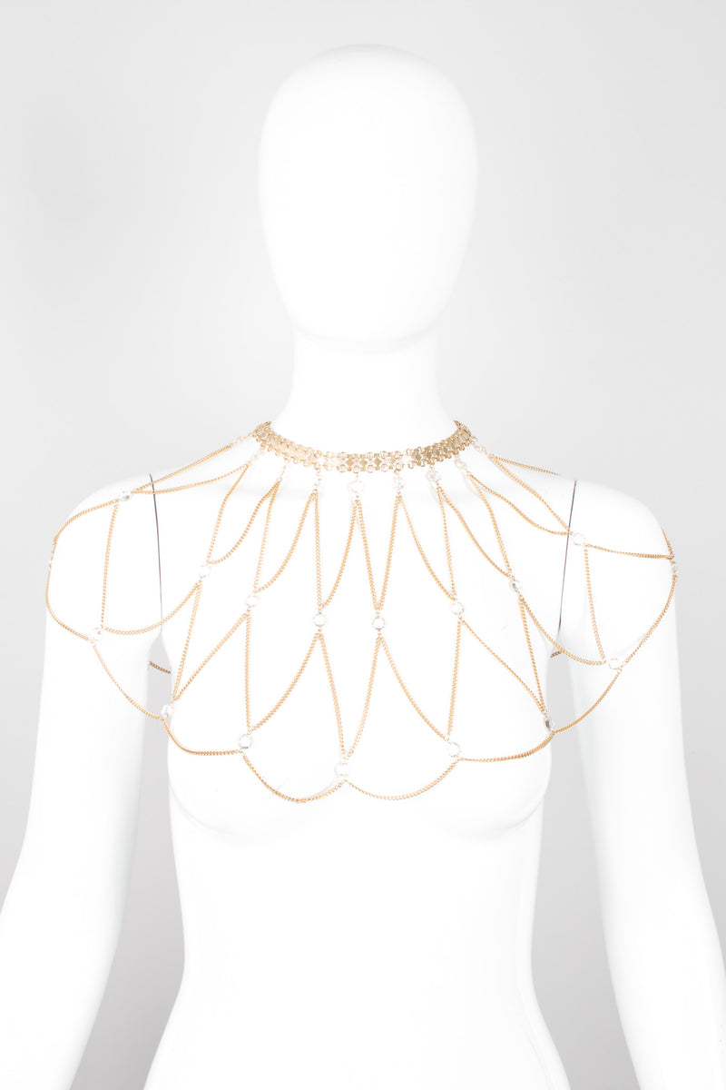 Vintage Crystal Body Chain Collar Wedding Capelet