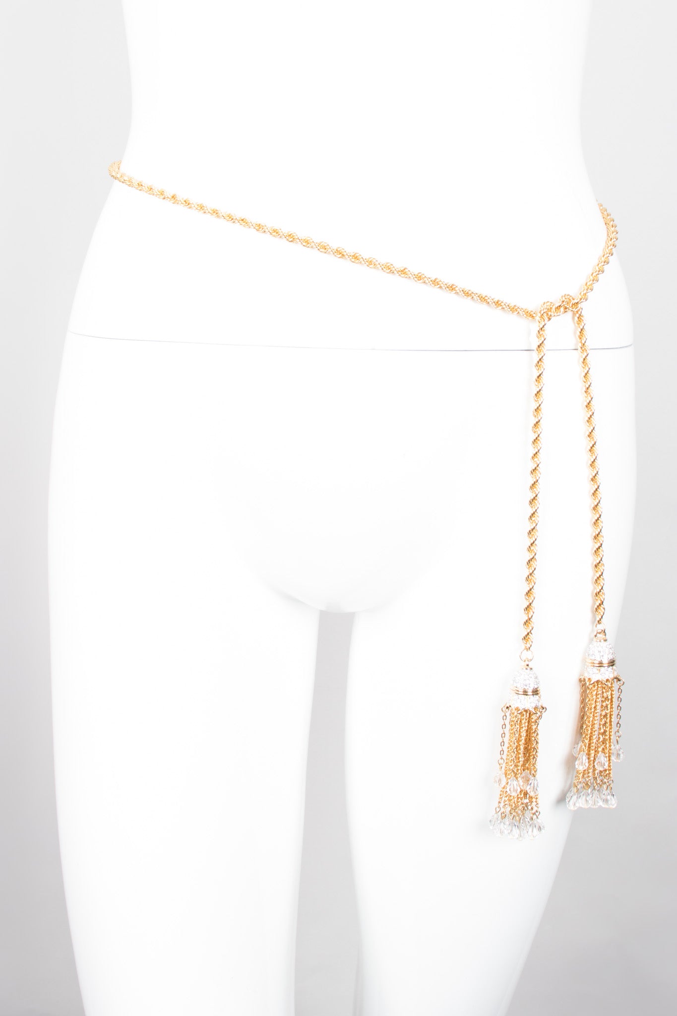 Vintage Crystal Tassel Wrap Necklace Belt