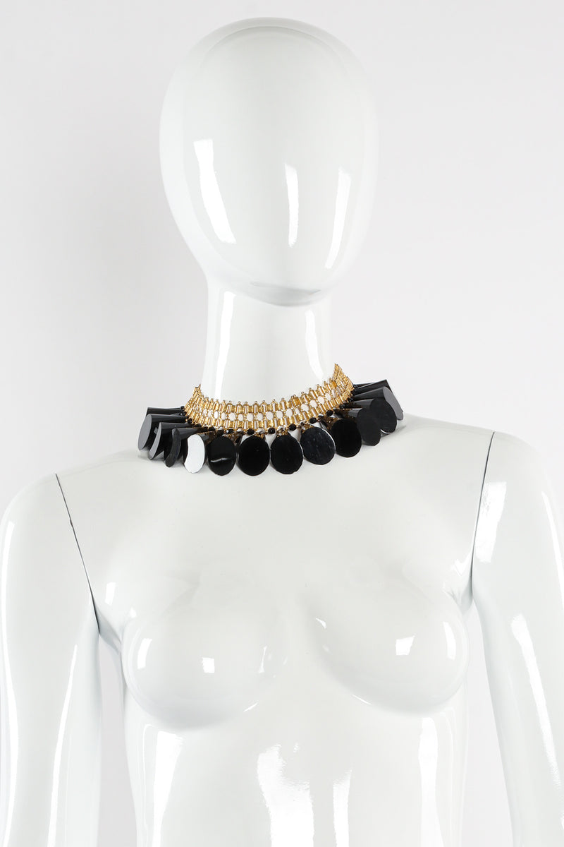 Vintage William de Lillo Cone Bib Ladder Necklace on mannequin @ Recess LA