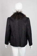 Pat Richards Gold Lamé Dotted Ostrich Feather Rock Jacket