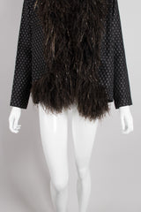 Pat Richards Gold Lamé Dotted Ostrich Feather Rock Jacket