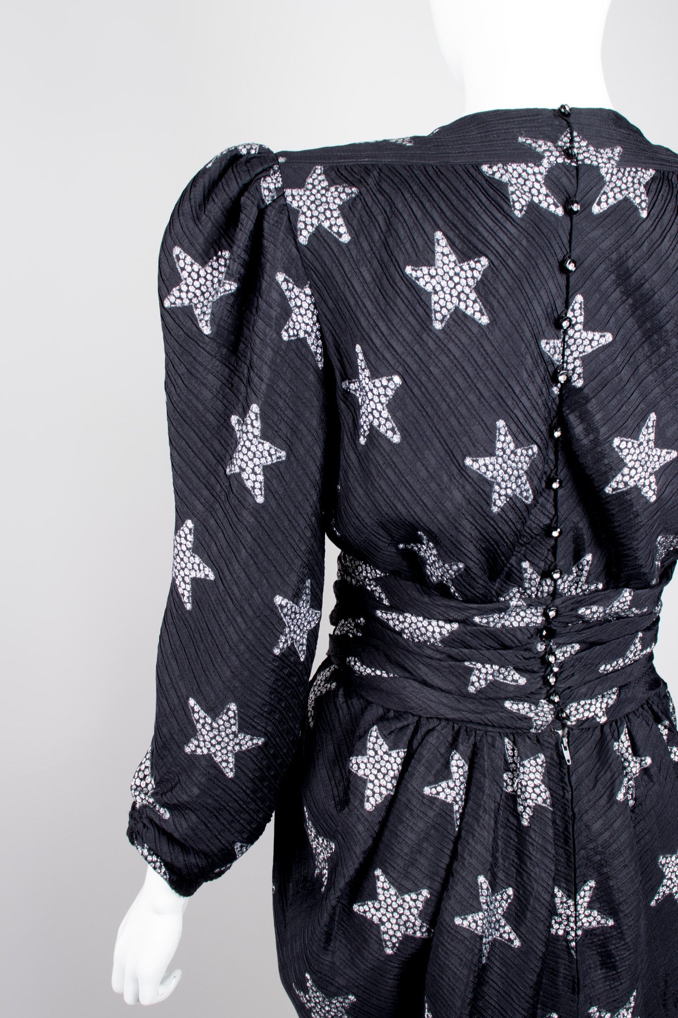 Lanvin Vintage Film Noir Silver Stars Dress