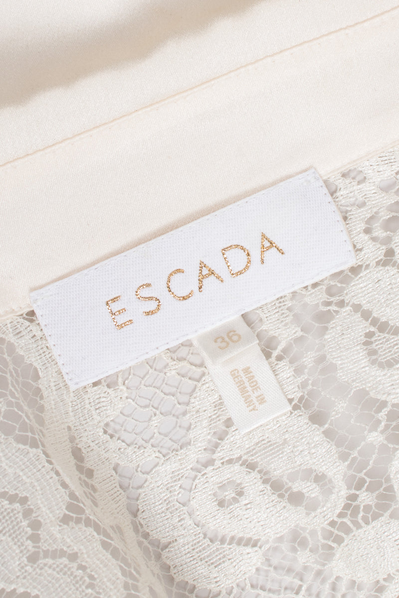 Escada White Wedding Lace Cropped Tiuxedo Jacket